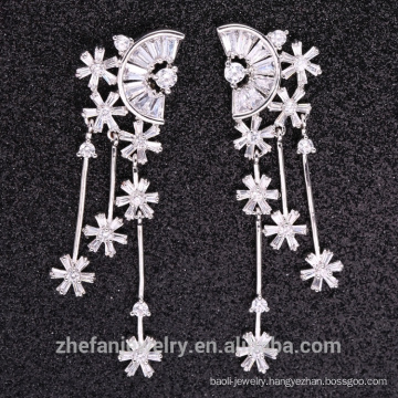 Ladies Crystal Snow 925 Sterling Silver Earring For Women Earring Fashion Jewelry